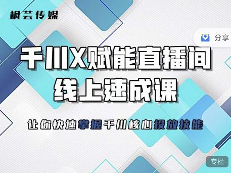 枫芸传媒-线上千川提升课，提升千川认知，提升千川投放效果_优优资源网