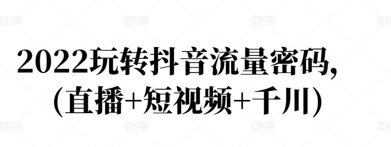 2022玩转抖音流量密码，(直播 短视频 千川)_优优资源网