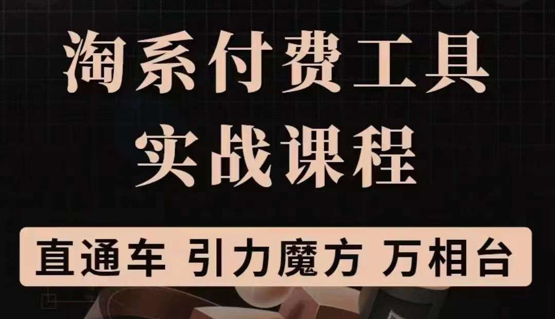 淘系付费工具实战课程【直通车、引力魔方】战略优化，实操演练（价值1299）_优优资源网