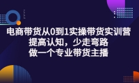 电商带货从0到1实操带货实训营:提高认知,少走弯路,做一个专业带货主播_优优资源网