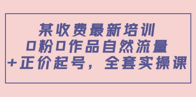 某收费最新培训：0粉0作品自然流量 正价起号，全套实操课_优优资源网