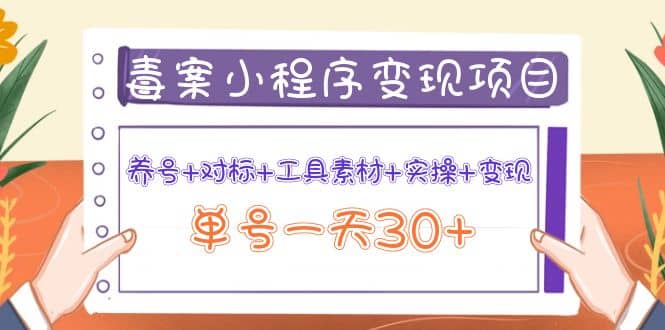 毒案小程序变现项目：养号 对标 工具素材 实操 变现_优优资源网