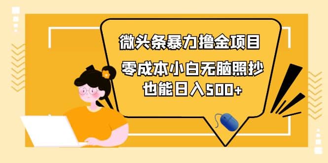 人人都能操作的微头条最新暴力撸金项目，零成本小白无脑搬运_优优资源网