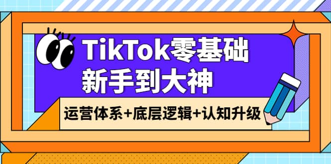 TikTok零基础新手到大神：运营体系 底层逻辑 认知升级（9节系列课）_优优资源网