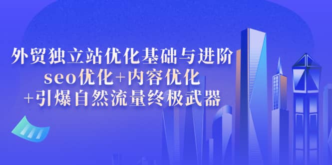 外贸独立站优化基础与进阶，seo优化 内容优化 引爆自然流量终极武器_优优资源网