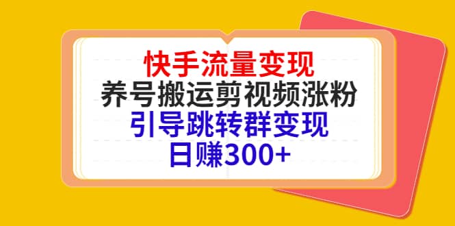 快手流量变现，养号搬运剪视频涨粉，引导跳转群变现日赚300_优优资源网