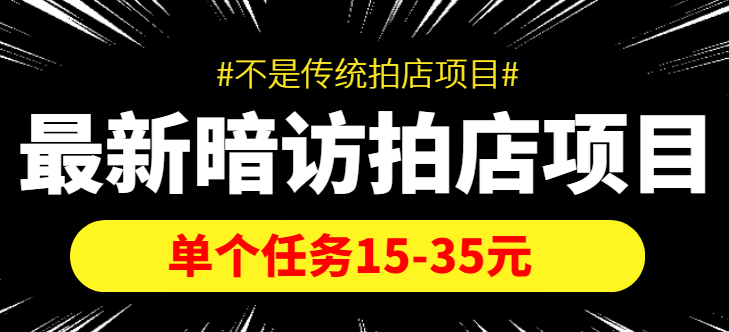 【信息差项目】最新暗访拍店项目，单个任务15-35元（不是传统拍店项目）_优优资源网