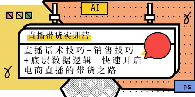 直播带货实训营：话术技巧 销售技巧 底层数据逻辑 快速开启直播带货之路_优优资源网