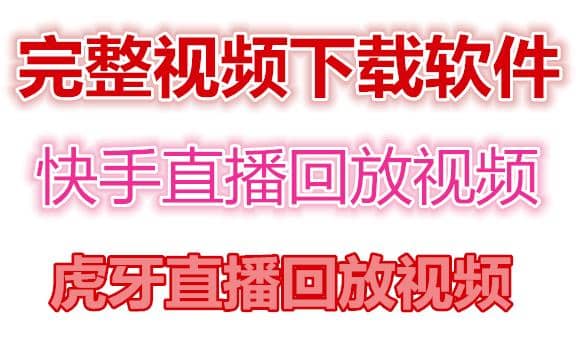 快手直播回放视频/虎牙直播回放视频完整下载(电脑软件 视频教程)_优优资源网