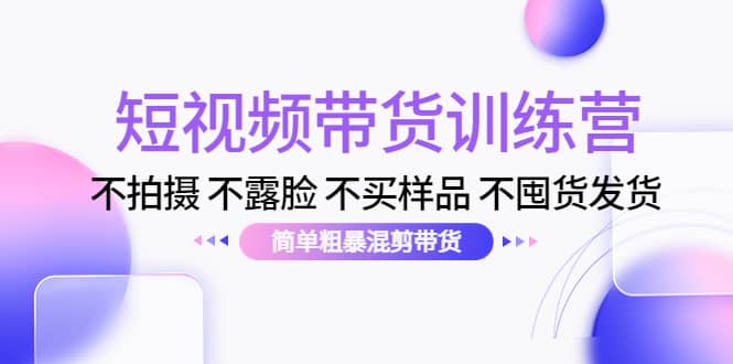 短视频带货训练营：不拍摄 不露脸 不买样品 不囤货发货 简单粗暴混剪带货_优优资源网