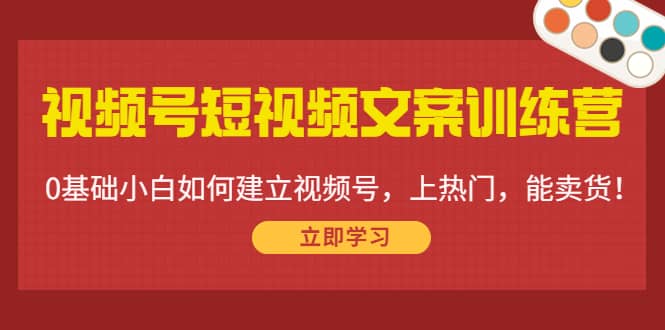 视频号短视频文案训练营：0基础小白如何建立视频号，上热门，能卖货！_优优资源网