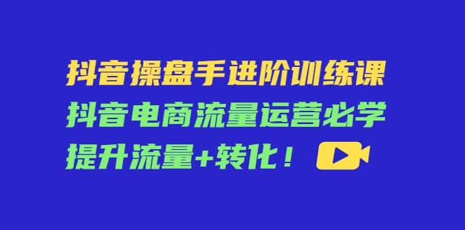 抖音操盘手进阶训练课：抖音电商流量运营必学，提升流量 转化_优优资源网