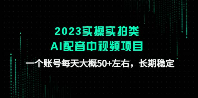 2023实操实拍类AI配音中视频项目，一个账号每天大概50 左右，长期稳定_优优资源网