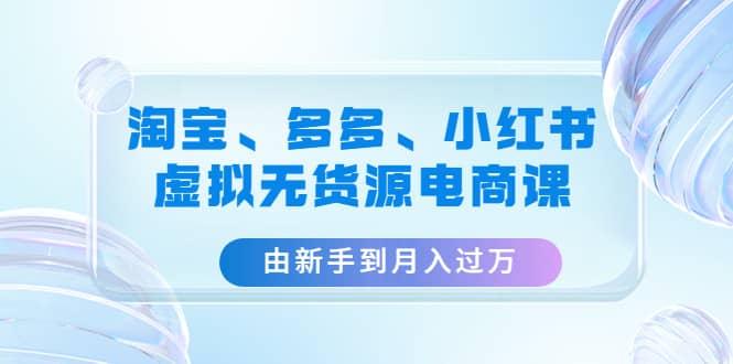 淘宝、多多、小红书-虚拟无货源电商课（3套课程）_优优资源网