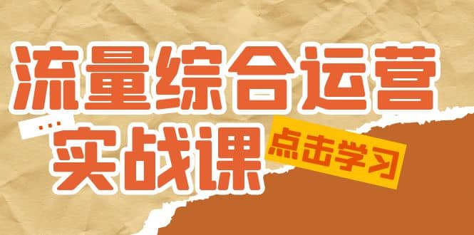 流量综合·运营实战课：短视频、本地生活、个人IP知识付费、直播带货运营_优优资源网