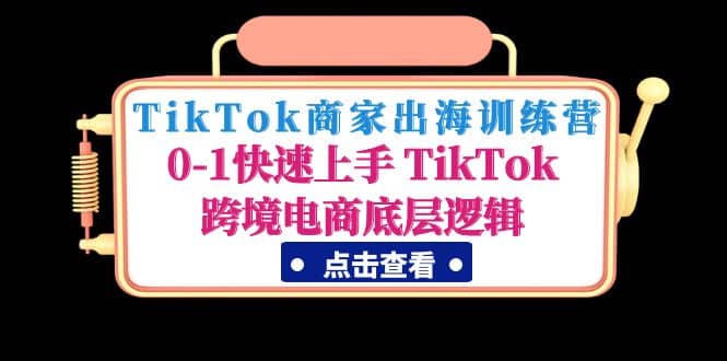 TikTok商家出海训练营：0-1快速上手 TikTok跨境电商底层逻辑(无水印)_优优资源网