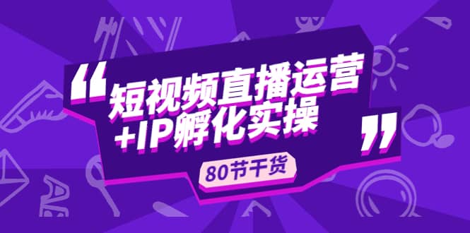 短视频直播运营 IP孵化实战：80节干货实操分享_优优资源网