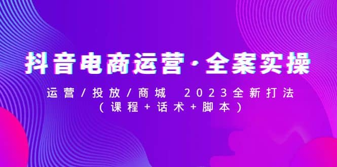 抖音电商运营·全案实操：运营/投放/商城 2023全新打法_优优资源网