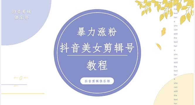 抖音快手暴力涨粉美女混剪视频教程 百分百过原创图片教程 附带违规申诉方法_优优资源网