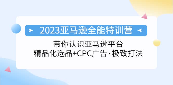 2023亚马逊全能特训营：玩转亚马逊平台 精品化·选品 CPC广告·极致打法_优优资源网