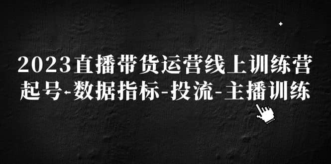 2023直播带货运营线上训练营，起号-数据指标-投流-主播训练_优优资源网