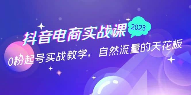 抖音电商实战课：0粉起号实战教学，自然流量的天花板（2月19最新）_优优资源网