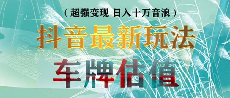 抖音最新无人直播变现直播车牌估值玩法项目 轻松日赚几百 【详细玩法教程】_优优资源网