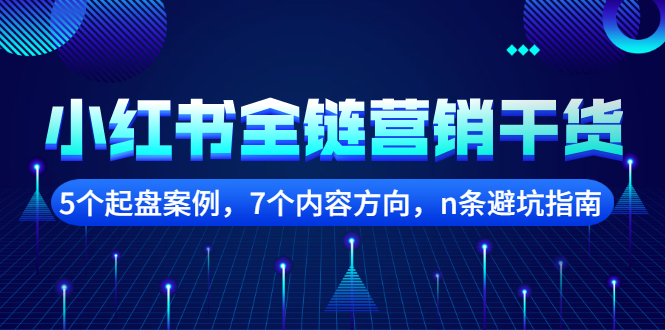 小红书全链营销干货，5个起盘案例，7个内容方向，n条避坑指南_优优资源网