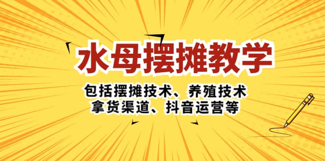 水母·摆摊教学，包括摆摊技术、养殖技术、拿货渠道、抖音运营等_优优资源网