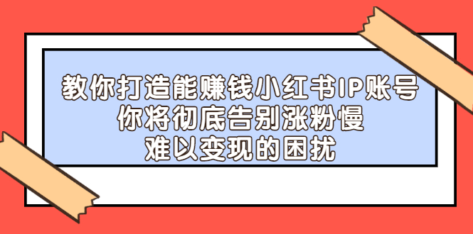 教你打造能赚钱小红书IP账号，了解透彻小红书的真正玩法_优优资源网