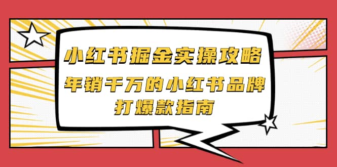 小红书掘金实操攻略，年销千万的小红书品牌打爆款指南_优优资源网