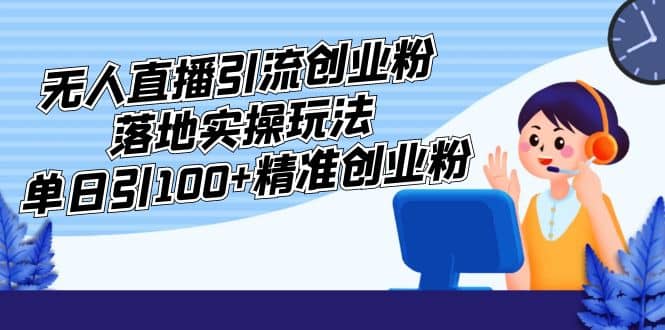 外面收费3980的无人直播引流创业粉落地实操玩法，单日引100 精准创业粉_优优资源网