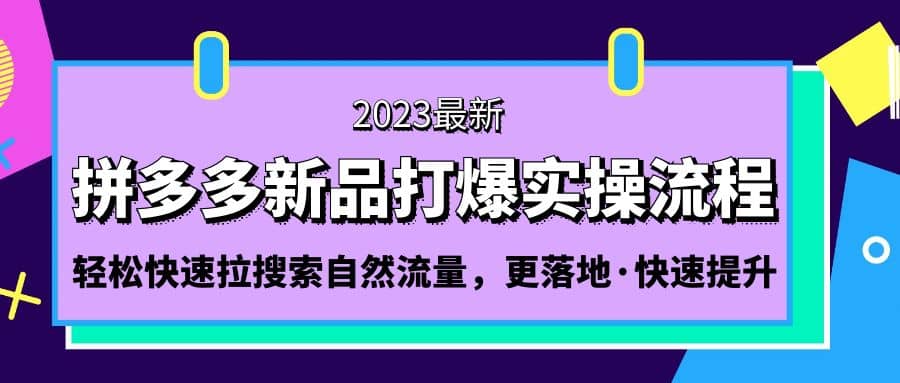 拼多多-新品打爆实操流程：轻松快速拉搜索自然流量，更落地·快速提升_优优资源网