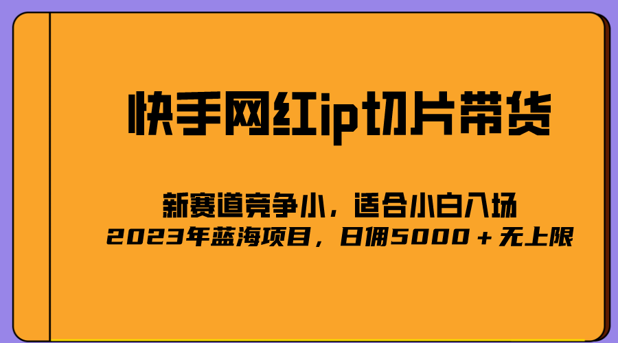 2023爆火的快手网红IP切片，号称日佣5000＋的蓝海项目，二驴的独家授权_优优资源网