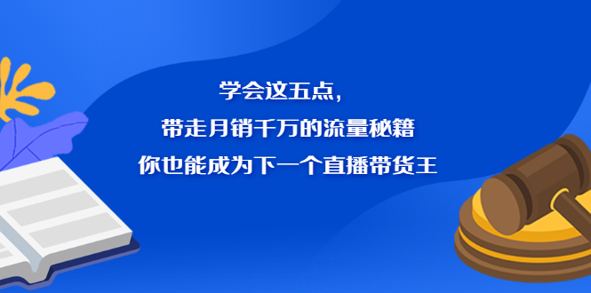 学会这五点，带走月销千万的流量秘籍，你也能成为下一个直播带货王_优优资源网