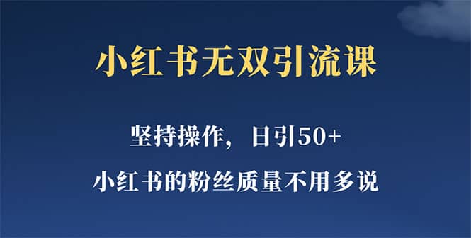 小红书无双课一天引50 女粉，不用做视频发视频，小白也很容易上手拿到结果_优优资源网