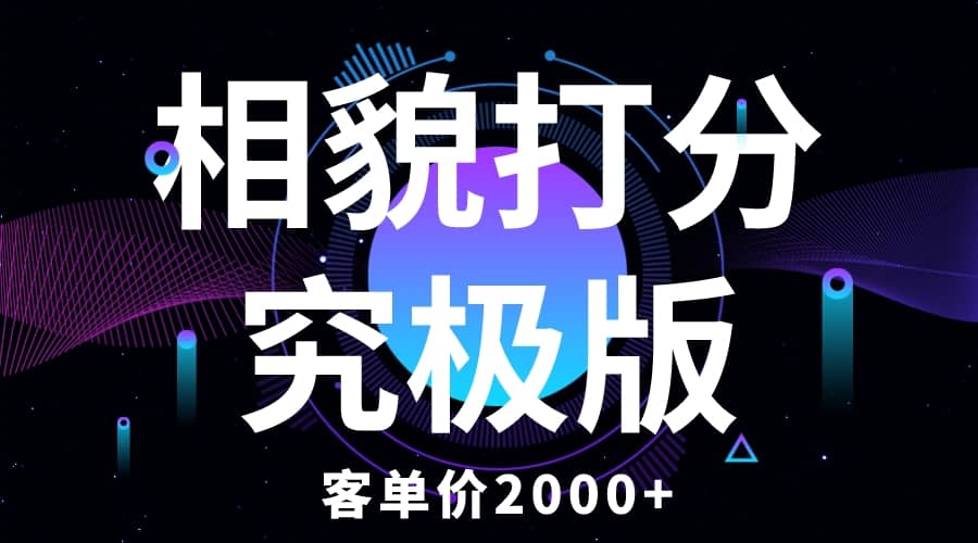 相貌打分究极版，客单价2000 纯新手小白就可操作的项目_优优资源网