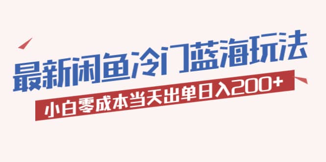 2023最新闲鱼冷门蓝海玩法，小白零成本当天出单日入200_优优资源网