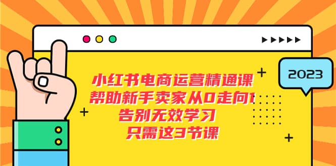 小红书电商·运营精通课，帮助新手卖家从0走向1 告别无效学习（7节视频课）_优优资源网