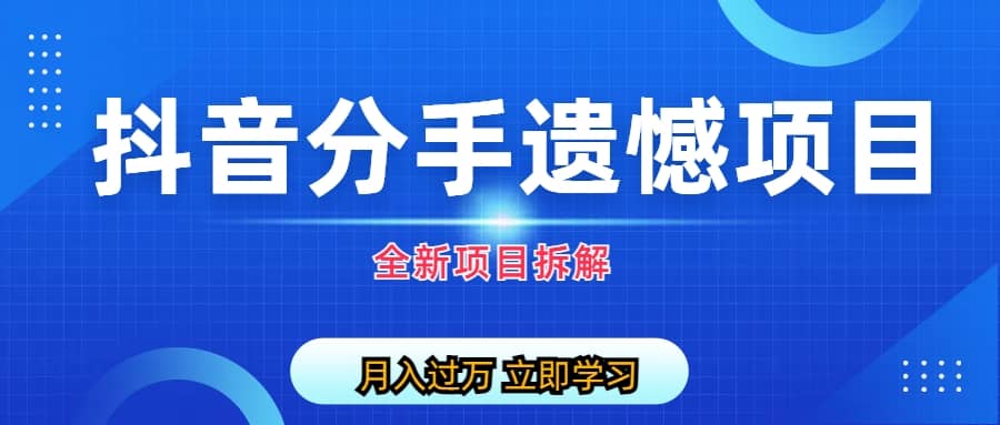 自媒体抖音分手遗憾项目私域项目拆解_优优资源网