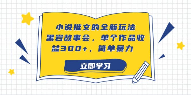 小说推文的全新玩法，黑岩故事会，单个作品收益300 ，简单暴力_优优资源网