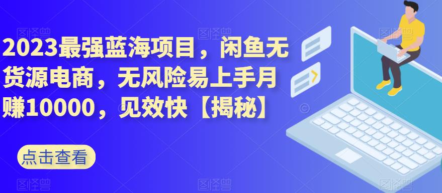 2023最强蓝海项目，闲鱼无货源电商，无风险易上手月赚10000，见效快【揭秘】_优优资源网