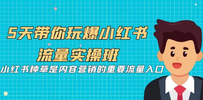 5天带你玩爆小红书流量实操班，小红书种草是内容营销的重要流量入口_优优资源网