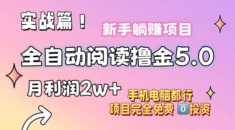 小说全自动阅读撸金5.0 操作简单 可批量操作 零门槛！小白无脑上手月入2w+_优优资源网