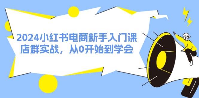 2024小红书电商新手入门课，店群实战，从0开始到学会（31节）_优优资源网