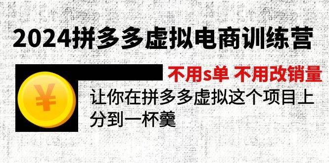 2024拼多多虚拟电商训练营 不s单 不改销量  做虚拟项目分一杯羹(更新10节)_优优资源网