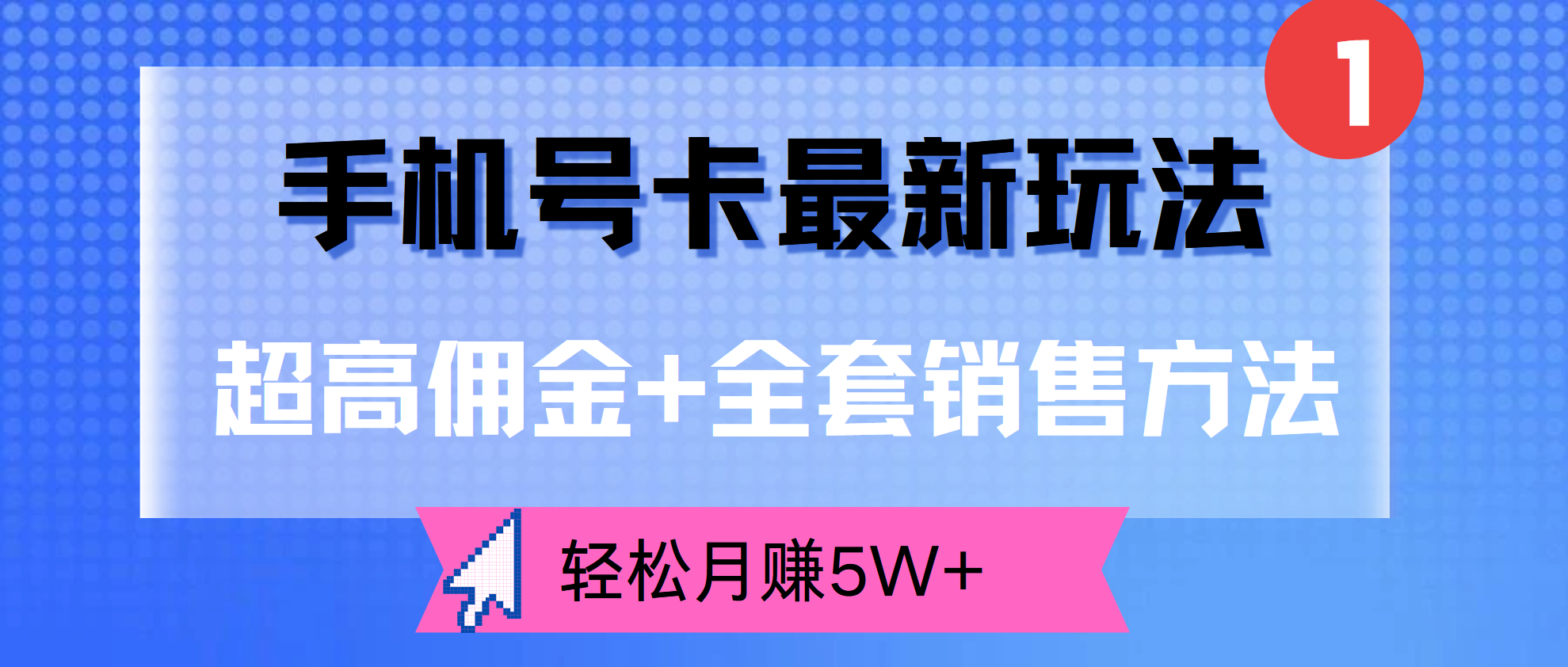 超高佣金+全套销售方法，手机号卡最新玩法，轻松月赚5W+_优优资源网