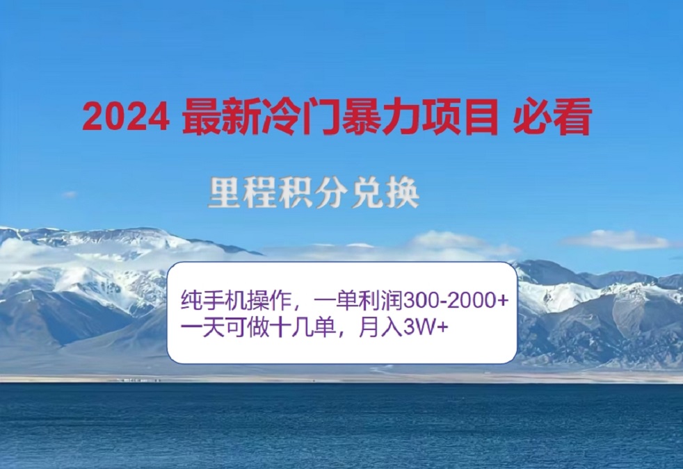 2024惊爆冷门暴利！出行高峰来袭，里程积分，高爆发期，一单300+—2000+，月入过万不是梦！_优优资源网