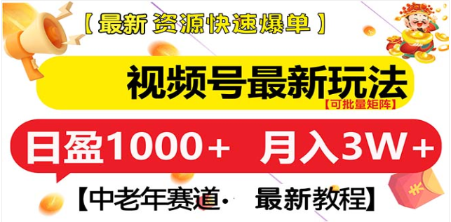 视频号独家玩法，老年养生赛道，无脑搬运爆款视频，日入1000+_优优资源网