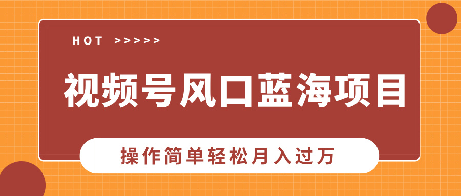 视频号风口蓝海项目，中老年人的流量密码，操作简单轻松月入过万_优优资源网